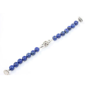 925 Sterling Silver Men's <b>Bracelet</b> with Lapis Lazuli Natural <b>Ball</b> Stone Gift - Product Image 3