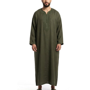 Classic Moroccan Jubba for <b>Men</b> Traditional Style Casual Breathable Lightweight Cotton Fabric Ankle Length Spring Season - Product Image 1