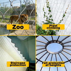 Maille de corde en acier inoxydable haute résistance - Clôture d'enclos pour animaux de zoo, barrière de sécurité à vue dégagée résistante à la corrosion - Product Image 2