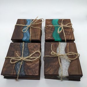 Nuevo estilo, decoración del hogar, posavasos de resina epoxi y madera, alfombrillas aislantes, alfombrillas de mesa, juegos de mesa de comedor para diseño clásico - Product Image 4