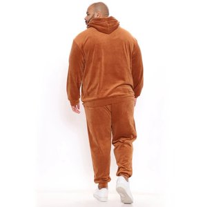 Winter Warm Hoodie Tracksuits Men Fashion Solid Two Piece Sets Autumn Casual Long Sleeve Hooded Sweatshirt And <b>Pants</b> Suits Men's - Product Image 2