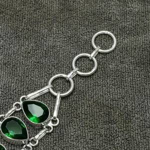 Bracelet Diopside en argent Sterling 925 fait à la main Bracelet de pierres précieuses en argent Sterling 925 bijoux de fête de mariage chrétien cadeau pour - Product Image 5