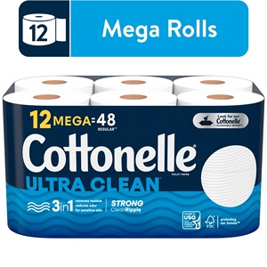 Papier toilette Cottonelle Ultra Clean, 24 méga rouleaux, 312 feuilles par rouleau (7,488 au total) - Product Image 5