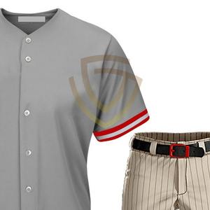 ชุดยูนิฟอร์มเบสบอลแบบสั่งทำพิเศษ คุณภาพสูง แบบกระดุมเต็มตัว แห้งเร็ว ระบายอากาศได้ดี ผลิตจากโพลีเอสเตอร์ 100% คอวี - Product Image 3