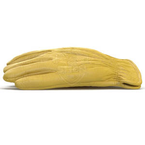 Gants de sécurité en cuir respirants à doigts entiers pour adultes, couleur jaune - Product Image 3