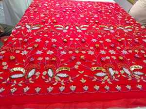 Vestido de Fiesta y Boda de Lujo Hecho a Mano para Niñas, Tejido de Tricot Indio, Ecológico, con Cuentas Bordadas y Patrón de Tela de Red No Tejida - Product Image 5