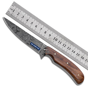 ปลอกหนังแกะลายนูนด้ามทำด้วยมือแกะใบมีดเหล็กดามัสกัสปรับแต่งได้ - Product Image 1