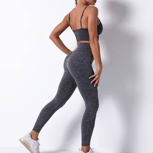 คอลเลกชั่น2025ชุดโยคะยืดได้สำหรับสตรีสไตล์ไม่ซ้ำใครทันสมัยพร้อมบรากางเกงขาสั้นผ้ายืดหยุ่นที่เอว - Product Image 2