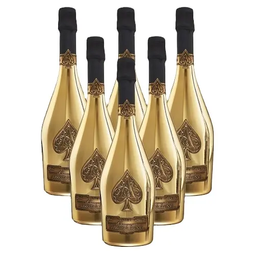 Puro champanhe laço de spades ouro-braço de brignac | oferta especial para o estoque original do laço de lâminas em garrafas de ouro