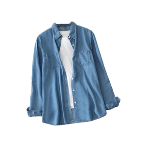 Camisas vaqueras con botones OEM, blusa informal de manga larga, Camisa vaquera transpirable de alta calidad, ajustada para Camisa vaquera mujer para niñas - Product Image 6