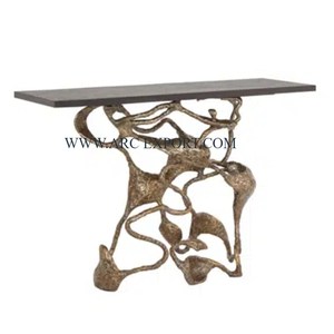 Table console en acier poli brillant forme rectangulaire Logo personnalisé meubles de bureau décor Table console pour décoration de fête - Product Image 2