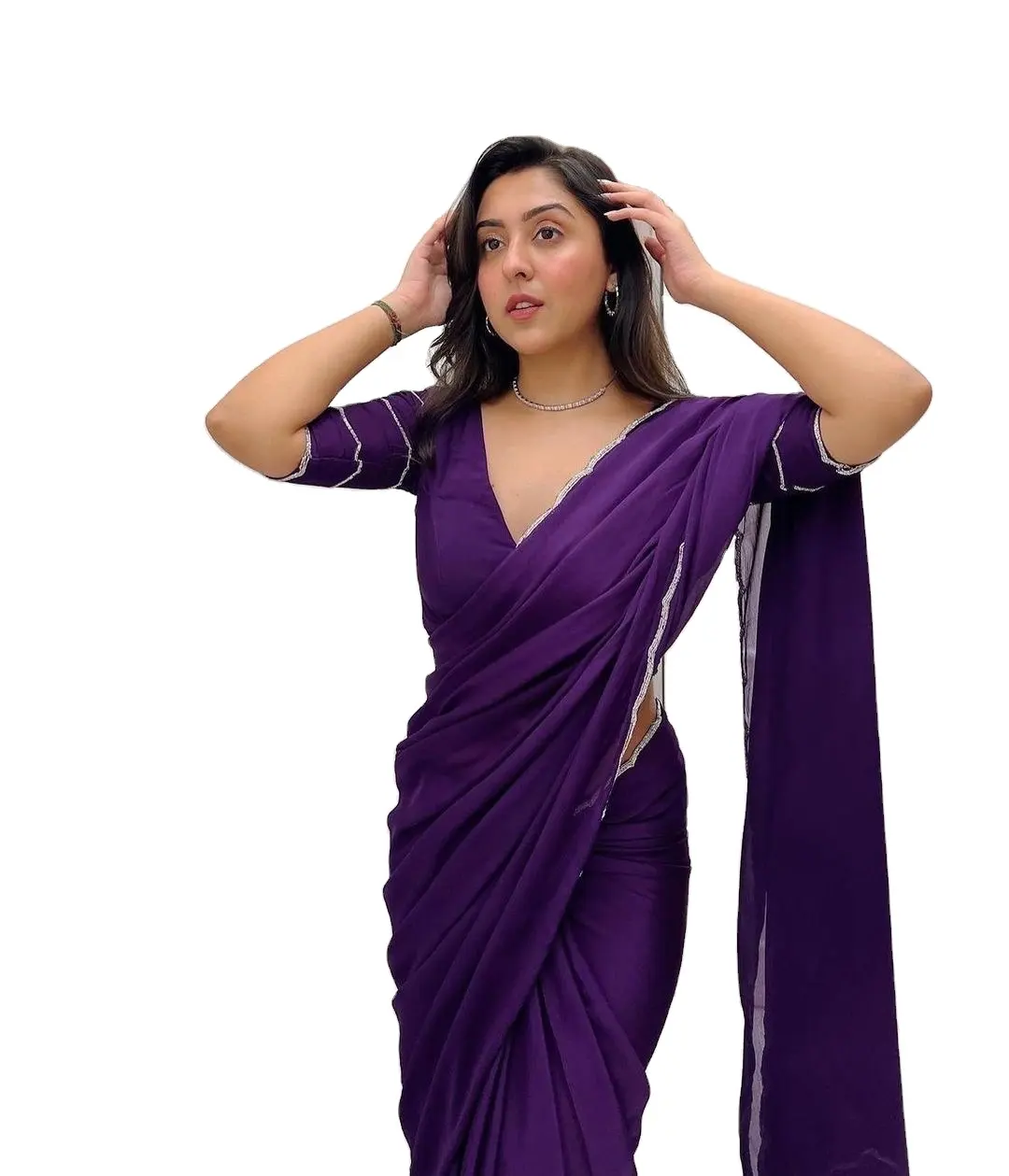 Ra mắt thiết kế mới sarees georgette nặng với áo cánh lạ mắt