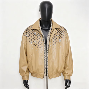 Blouson moto en cuir personnalisé 2026, coupe-vent et imperméable, avec capuche, logo frontal, fermeture éclair et poches, couleur personnalisable - Product Image 6