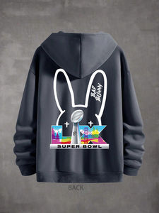 Sweat à capuche vintage pour homme, imprimé personnalisé, style pull/fermeture éclair, en tissu respirant et confortable, molleton de coton/molleton de polyester - Product Image 2