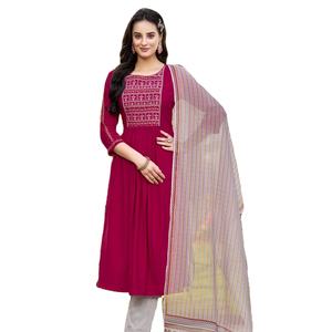 Nuevo Kurti para Adultos con Bordado Intenso, Tejido de Rayón Pesado y Butti con Lycra de Algodón - Product Image 4