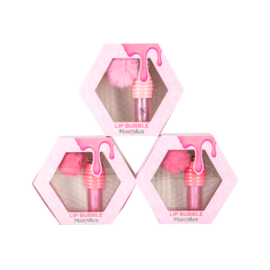 Lote de 6 unidades - Brillo Labial Mocoallure Miel Rosa "Lip Bubble" - Brillo Hidratante con Pompón Kawaii - Acabado Sedoso con Efecto Espejo - Product Image 1