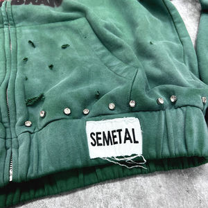 เสื้อฮู้ดดี้ครอปทรงบ็อกซี่โอเวอร์ไซส์ ผ้าฝ้าย 100% ย้อมสีแบบแอซิดวอช สไตล์วินเทจ พิมพ์ลายสกรีน  สำหรับฤดูหนาว เป็นมิตรกับสิ่งแวดล้อม - Product Image 5