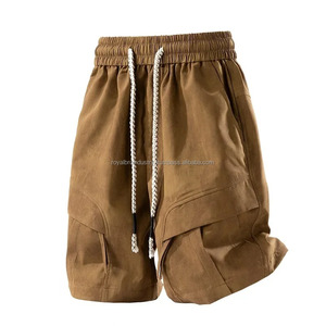 High Street Trend Brand Ropa de trabajo para hombres Pantalones cortos Estilo americano Verano Delgado Cinco puntos Casual Loose Fit Patrón de bolsillos grandes - Product Image 1