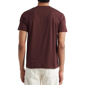 Camiseta de manga corta de algodón 100% personalizada para hombre, cuello redondo, liso, ajuste deportivo, estilo Formal, barata con opciones de tela de punto - Product Image 3