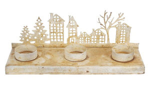 Portavelas Soporte de metal de tamaño mediano Portavelas Soporte decorativo de Navidad para el hogar Sala de estar - Product Image 2