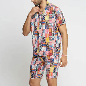 <b>Men's</b> Casual Summer <b>Shorts</b> Set New Design Solid Color Breathable Factory-Made <b>Shorts</b> with Sublimation Print Low Price - Product Image 2