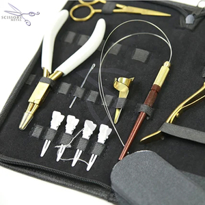 Kit d'outils professionnel pour extensions de cheveux, pince, aiguille, kit d'outils pour extensions de cheveux en acier inoxydable écologique, sac en cuir - Product Image 2
