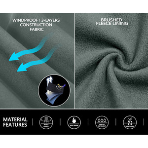 Veste softshell coupe-vent et imperméable personnalisée pour hommes avec logo Doudoune tactique coupe-vent avec fermeture à glissière - Product Image 3