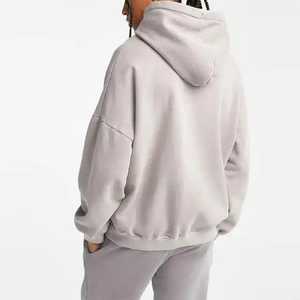 Haute qualité 500 Gsm hommes coton épais lourd français éponge pull à capuche personnalisé surdimensionné polaire goutte épaule brodé pour - Product Image 4