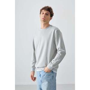 <b>Stone</b> Cotton Soft Textured Standard Fit Basic Men's Sweatshirt - 88363 - <b>Stone</b> - Product Image 4