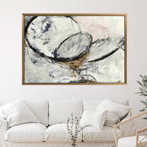 Impression sur toile d'art abstrait moderne, décoration murale élégante pour salon, 1P : encadré or - Product Image 1