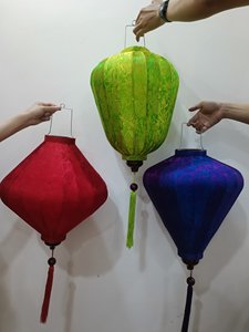 Lanternes en soie de bambou vietnamien 35cm-prêt à être expédié-décoration de mariage. Lampe domestique. Décoration de jardin. Lanterne Hoi An - Product Image 5