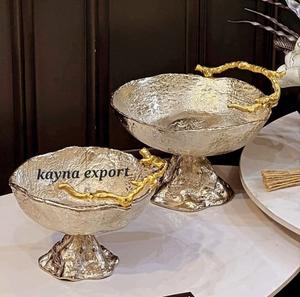 Modern Custom Design Luxury Eco-Friendly Stainless Steel Gold Flower <b>Soup</b> <b>Bowl</b> for Party Dinnerware - Product Image 5