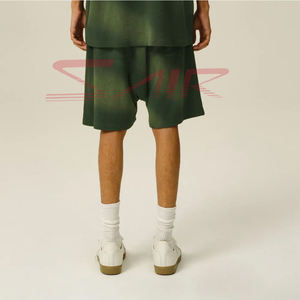 กางเกงขาสั้นผ้าฟลีซแบบเชือกผูกสำหรับผู้ชายกางเกงขาสั้นผ้าแคนวาสแบบถักมีเชือกผูกสำหรับออกกำลังกายลดแสงแดดโลโก้ออกแบบได้ตามต้องการ - Product Image 2