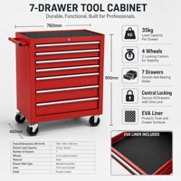 Ensemble de 500 pièces d'outils mobiles rouges pour concessionnaires automobiles et garages commerciaux, coffre à outils en acier à 7 tiroirs avec plateaux en EVA
