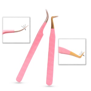 Pinzas de Acero Inoxidable para Extensión de Pestañas, Disponibles en Todos los Colores, Producto de Belleza, con Punta de Fibra y Logotipo Grabado - Product Image 4