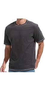 Hombres con estilo slim fit transpirable algodón casual ligero liso cuello redondo verano manga corta cómoda moda camisetas - Product Image 3