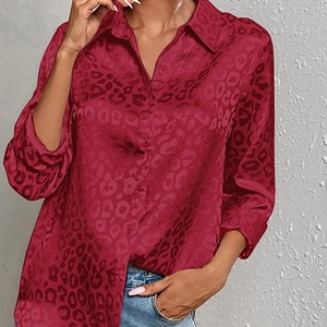 Chemises pour femmes respirantes de haute qualité chemise imprimée par sublimation tendance Design élégant décontracté chemises d'été à manches longues - Product Image 6