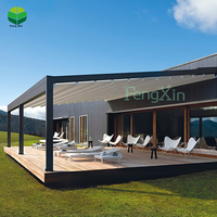 Auvent de restaurant électrique extérieur aluminium PVC pergola pliante Patio auvent motorisé toit rétractable PVC PVC enduit