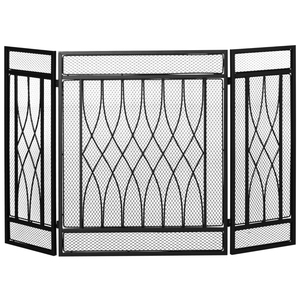 Grille de protection décorative en fer forgé noir pour foyer, accessoires de cheminée, décoration de salon, écran de cheminée - Product Image 4