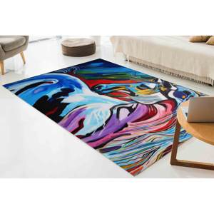 Alfombra Impresa en 3D con Diseño Abstracto de Caballo, Alfombra Antideslizante Colorida para Sala de Estar, Alfombra Suave No Tejida - Product Image 1