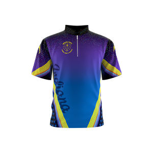 Sublimación de poliéster personalizada Servicio OEM Chaquetas de jaula de béisbol de bateo baratas de manga corta de secado rápido - Product Image 3