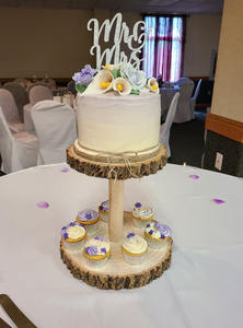 Plateau en bois à deux niveaux Plateau d'affichage décoratif de style ferme rustique pour la cuisine, le comptoir et le centre de table - Product Image 5