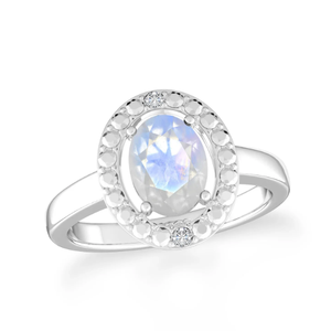 Bague en argent sterling 925, finition classique, sertie à griffes, opale naturelle, forme ovale, élégante, tendance, pour mariage et soirée - Product Image 1