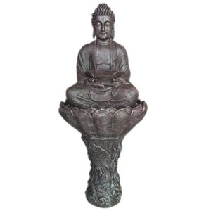 Fuente DE AGUA DE Buda de loto de Color melocotón grande, el mejor regalo para el hogar, oficina o jardín, Material de fibra de vidrio duradero - Product Image 4