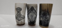 Ensemble de 5 tasses à boire vintage de luxe en corne de buffle, réutilisables, écologiques, biodégradables, pour cocktails, café, souvenirs de bar