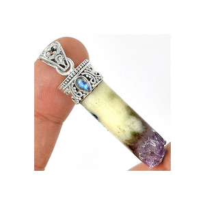 Meilleur prix vente bijoux en argent sterling 925 avec pendentif en larimar avec incrustation de réglage de lunette bijoux étonnants pour femmes - Product Image 3