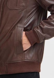 Chaqueta de cuero universitaria de manga larga de talla grande para hombre con logotipo bordado personalizado de alta calidad, soporte, corte pesado, Letterman práctico - Product Image 5