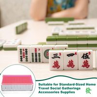 Boîte de rangement transparente vide pour tuiles de mahjong en acrylique rose – Édition spéciale liquidation