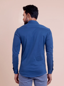 เสื้อเชิ้ตผ้าฝ้ายถักแขนยาวสำหรับผู้ชายคอตั้งใส่สบายและอเนกประสงค์สำหรับโอกาสที่เป็นทางการ - Product Image 6