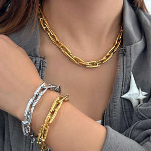 Collares Modernos y Versátiles de Plata de Ley Chapada en Oro PVD de Alta Calidad con Diamantes Cultivados en Laboratorio, Hechos a Mano, Estilo Hip-Hop para Hombre y Mujer - Product Image 1